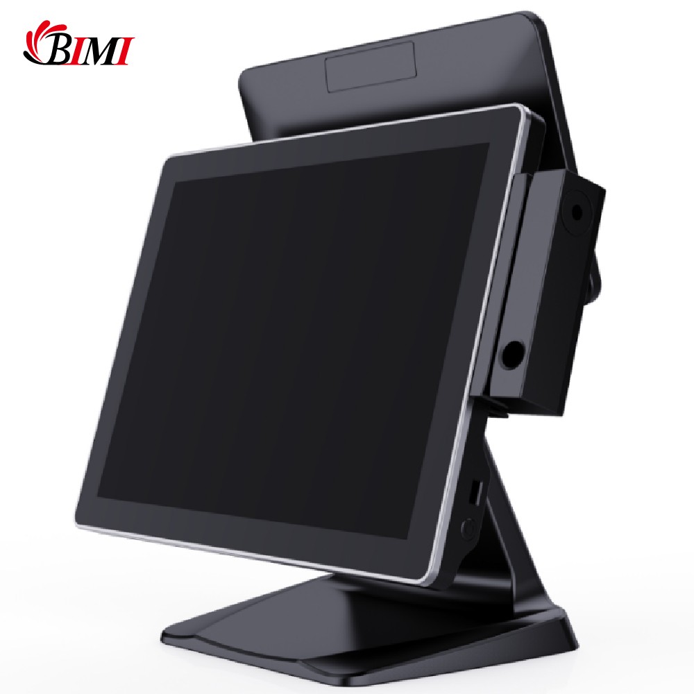 15inch aluminium alloy base dual screen touch pos systems