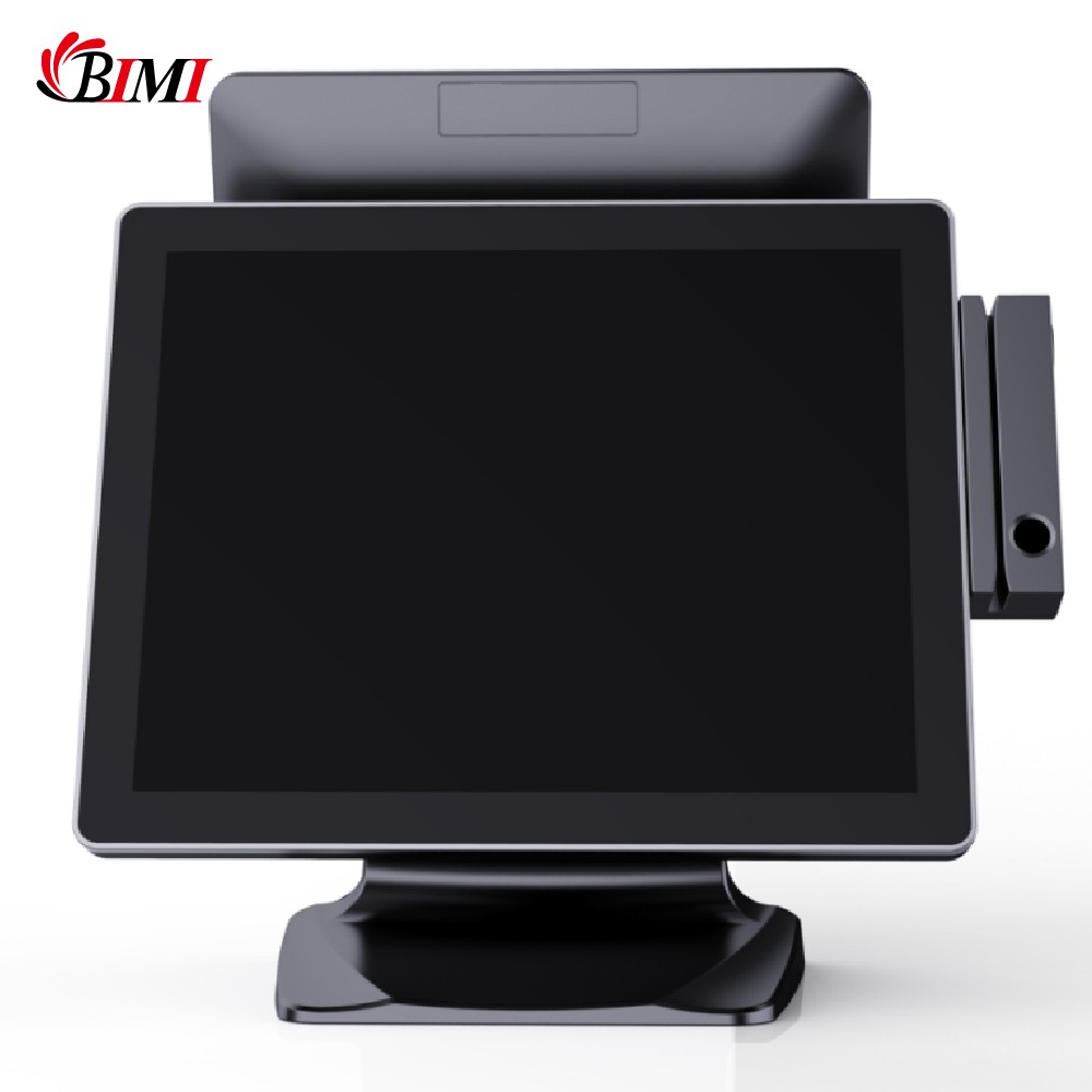 15inch aluminium alloy base dual screen touch pos systems