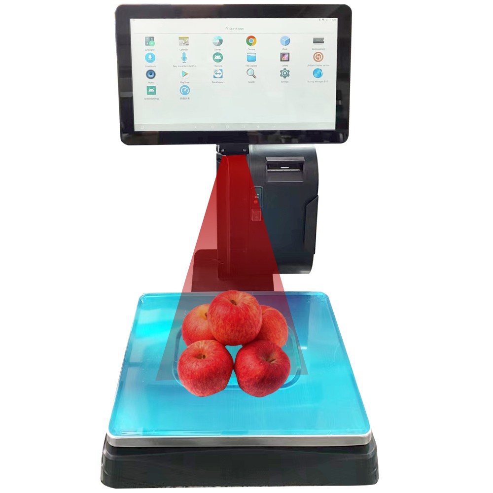 pos ai weighing scale electronic barcode label printing scale touch screen for supermarket