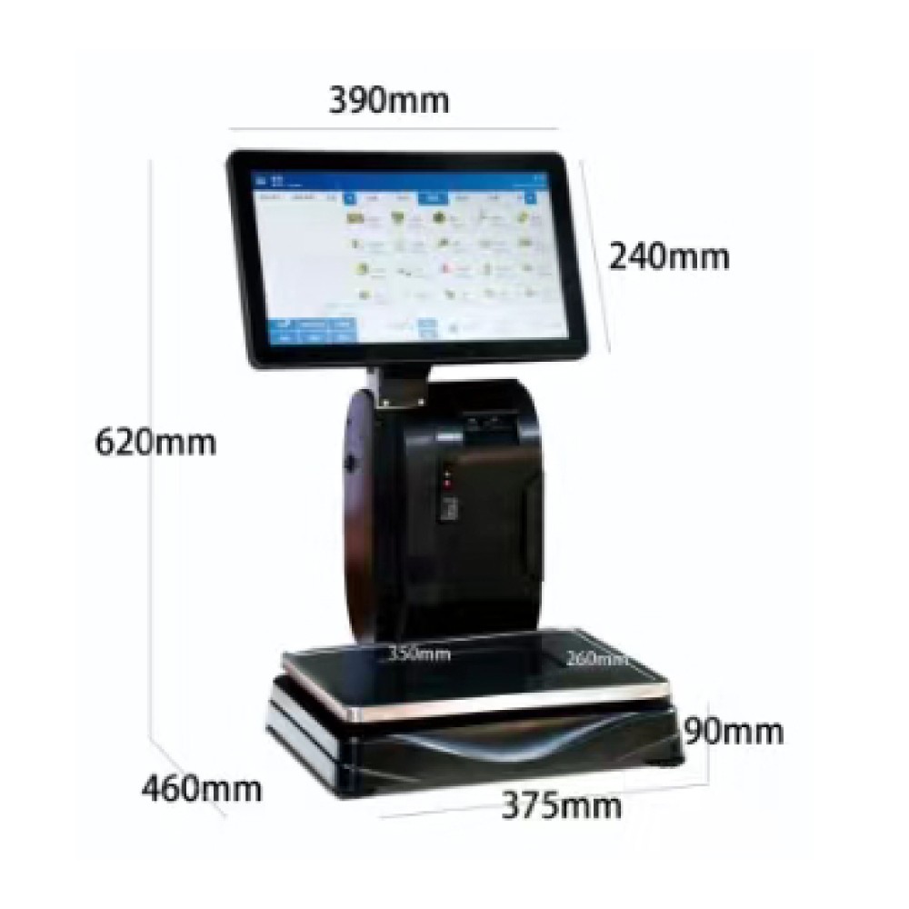 pos ai weighing scale electronic barcode label printing scale touch screen for supermarket